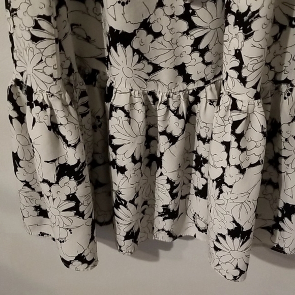 Chaps Women Black with White Polyester Cap Sleeve  Dress Size M - Picture 4 of 8